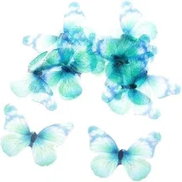 MYADDICTION 10Pcs Chiffon Butterfly Flatback Charms Embellishments DIY Hair Green Clothing, Shoes & Accessories | Womens Accessories | Hair Accessories-picture-28
