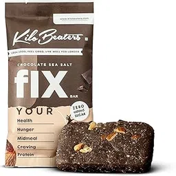 Kilobeaters Chocolate Sea Salt Fix Bar, Sugar Free Protein Bar, No Added Sugar, No Preservatives, No Artificial Flavors, Date Sweetened Energy Bars, (Pack of 6) x 60 g each-image-33