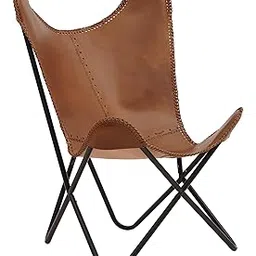 Orbit Art Gallery Vintage Leather Butterfly Chair, Leather BKF, Living Room Luxury, Relaxing Chair Full Chair Black Leg-image-49