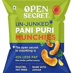 Open Secret Healthy Munchies - Panipuri flavour | No Added Maida | Baked | Healthy & Tasty Snacks Food for Kids, Adults & Family | Rich in Fibre | Diet Snack Pack | Pack of 10-picture-47