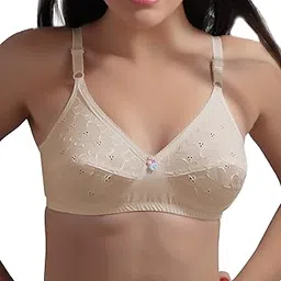 new look Collegain Elastic Straps Non Padded Cotton Bra | Medium Cups Band Fullcoverage,Wired- Free Everyday Regular Wear Bra-picture-39