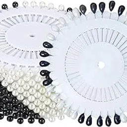 Quilting Pins I Sewing Scarf I Hijab I Pearlized Straight I Colorful Head Fabric Cover I Dressmaking I DIY Art Craft Flower Decoration I Pagri (Black & White)-image-23