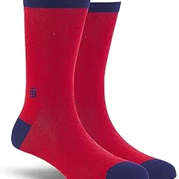 socksoho Premium Crew Length Cotton Socks for Men - Merlot Edition (Color: Red | Material : Scottish Lisle Cotton | Style: Polka | Size: UK 7-12 | Length: Regular)-picture-54