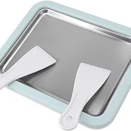 Fdit Ice Cream Maker, Rolled Ice Cream Maker, Stainless Steel Cold Pan Plate Homemade DIY Serve with 2 Spatula for Ice Cream Slushies Yogurt-picture-22