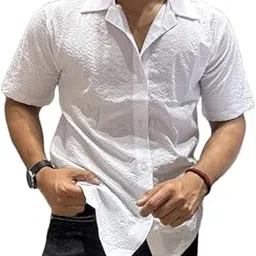 Men's Cotton Blend Shirt | Haff Sleeve | Solid Color | Stitched59_60_HF Dial_White_L_1154-picture-12