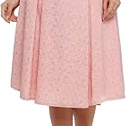 zink london Women's Pink Printed Flared Skirt-picture-12