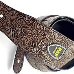 Enakshi (LABEL) Durable PU Leather Strap Belt for Guitar Bass Brown|Acoustic-Electric Guitar|Electric Guitar|Guitar Accessories-picture-11