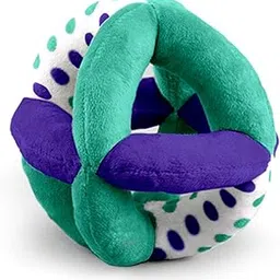 FIRSTCRY INTELLIBABY Intellibaby Premium Cage Ball Plush Fabric Clutching Soft Ball with Rattle |Colorful Textured Developmental |Bis Certified|Blue & Purple|Diameter-12 Cm|0-2 Years - Kickball-picture-36