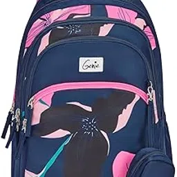 genie School Backpack for Girls |17 In-27 Ltr with Three Compartments, Side Pockets and Light Weight with Padded Shoulders |Best for Books,Stationery, Lunch Box & Essentials-picture-44