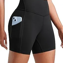 crz yoga Womens Butterluxe Biker Shorts with Pockets 3'' / 5'' / 8'' - High Waisted Volleyball Workout Athletic Yoga Shorts-picture-14