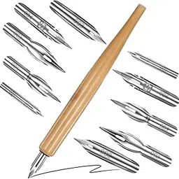 11 PCS G Pen Set, Dip Pen with Interchangeable Nibs for Comic Drawing, Calligraphy Practice and Art Projects, Wooden Holder Included, 0.5mm Line Precision-picture-31