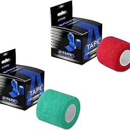 Cohesive Self Adhesive Bandage (Reusable & Waterproof, 5 cm X 4.5 Mtr) Crepe Bandage Pack of 2 (Green & Red)-picture-29