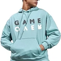 bewakoof Heavy Duty 1.0 Men's Solid Oversized Fit Full Sleeve Fleece Hoodies-picture-26