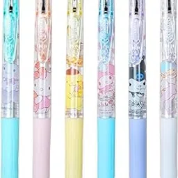 HASTHIP® 6Pcs Kawaii Click Pens Cute Sanrio Series Pens 0.5mm Black Click Pens Office School Stationeries Supplies Gift Click Ball Pen Set-picture-42