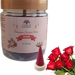 Premium Dhoop Cones | Pooja Dhoop | Rose | Herbal | Low Smoke | Charcoal Free | 60 Cones-picture-42