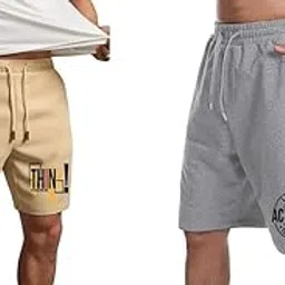 ads clothing Beige Grey Cotton Blend Mens Casual Comfy Shorts for Summer Relaxed Fit-picture-28