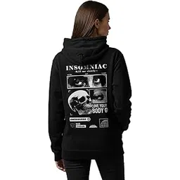 alt art Insomniac Hoodie for Women | Graphic Printed Hoodie for Women and Girls | Black Premium Heavyweight Cotton-Blend Fleece Pullover-picture-26