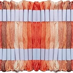 Zoohi 50 Pcs Soft and Shiny Embroidery Thread Set: Stranded Cotton Threads Skein for Hand Embroidery & Craft. Create Masterpieces with Our Vibrant Colors Family Set. Combo Pack (Peach Family Set)-picture-28