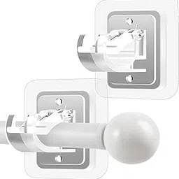 KitchiNest No Drill Curtain Rod Brackets, Self Adhesive Holder Hooks, Nail Free Adjustable Hangers for Bathroom Kitchen (2 Piece)-picture-19