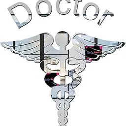 Bikri Kendra - Doctor Sign Board Decorative Mirror Stickers for Wall, Wall Mirror Stickers, 3D Acrylic Stickers Wall Stickers for Clinic (Silver)-image-19