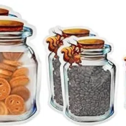 CLICKSWIFT Leak-proof Mason Jar Food Storage Bags Zipper & Airtight Seal Organizer For Snack Candy, Cookies With (Small Size 7 Pcs, Medium Size 7 Pcs, Large Size 6 Pcs), Multicolor (20 Pcs Set)-image-2