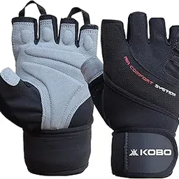 Kobo WTG-44 Weight Lifting Gym Gloves Hand Protector for Fitness Trainingmedium (Multi Colour) with Wrist Support-image-26