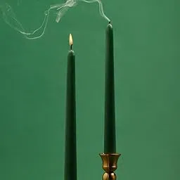 Cozy Fairy Taper Candles Pack || Dinner || Celebration || 10 inch || Dripless || Smokeless || Burning Time 8 Hours || Pack of 4 (Green)-picture-70