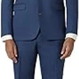 van heusen Men Navy Check Slim Fit Wedding Two Piece Suit-picture-45