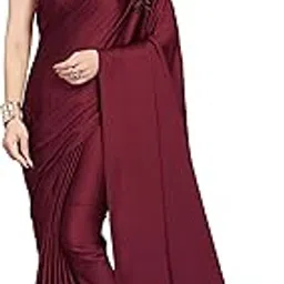 purvosh Women's Plain Weave Satin Saree With Unstiched Blouse Piece-picture-10