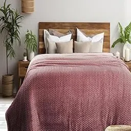 GAPU & BALY Tic Tac Toe Super Soft Throw Blanket Premium Silky Flannel Fleece Leaves Pattern Lightweight Bed Blanket All Season Use, Blanket Size 226x240cm (Copper Rose)-picture-55