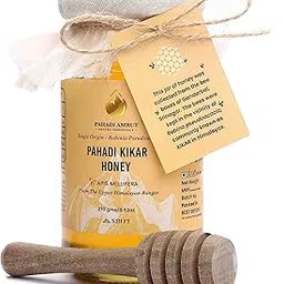 Pahadi Amrut Kikar Honey, 270 gms with Wooden Honey Dipper | Single Origin Raw Himalayan Acacia Honey | 100% Raw and Unprocessed | Traditionally Harvested In Srinagar (Jammu & Kashmir) At a Height of 5311 Ft | Limited Produce-picture-68