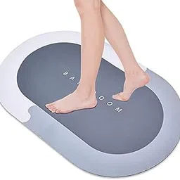 Floor Mat, Doormat, Bathroom Carpet Cushion Mat Bathroom mat Water Absorbing Non Slip Floor mat Quick Drying Water for Home Diatomite Door Mat Soft Silicone Super Absorbent image 1