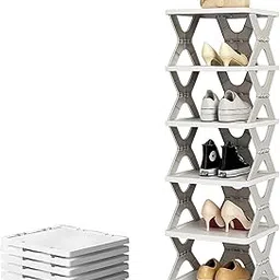 BlizzCart 6-Layer Shoe Rack for Home Plastic Shoe Organizer Stand Adjustable Storage Shelf for Footwear, Books & Entryway Use – Multipurpose Space Saver Organizer for Closet Narrow Shelf Free Standing-picture-32
