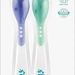 1st Step BPA Free Heat Sensitive Soft Tip Spoon (Blue & Green)-picture-10