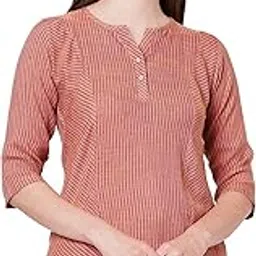 go-4 it Go.4.it Premium Cotton Slub Thin Stripes Casual Top for Women-picture-22