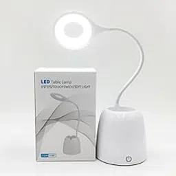 LED Desk Lamp with Pen Holder, USB Powered, Flexible Gooseneck, White, 6W Energy Efficient Reading Light for Office, Study, Bedroom-picture-17