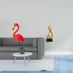 Flamingo Fairy Garden Sculpture Ornament Abstract Fire Figurine Resin Art Yard Stake Modern Keepsake for Holiday Spring Living Room Indoor Cabinet-image-50