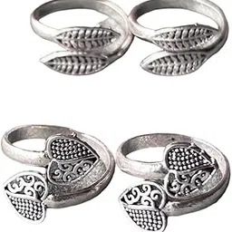 pv jewels Women & Girls Metal Fancy Glossy finish Toe Ring Adjustable Bichiya/Leg Finger Ring_Combo_2 (A_C_P_110732_Silver)-picture-17