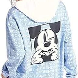 bewakoof X Disney Mickey Women's Polycotton Oversized Fit Hoodies | Hoodie for Women Winter Wear-picture-27