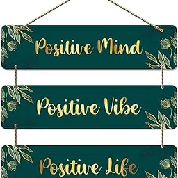 SAF Positive mind Positive Vibe Positive Life motivational Decorative Wall Hanging Wooden Art Decoration item for Living Room | Bedroom | Home Decor | Gifts | Wall Art For Hall, WH_3006-picture-15
