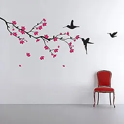 Decals Design 'Humming Birds and Blossoms' Wall Sticker (PVC Vinyl, 50 cm x 70 cm, Multicolour)-picture-17