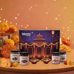 Fabeato Premium Special Variety of Flavoured Nuts Mixed Dry Fruits Diwali Festive Gift Box for 420g and with two Elegant Diyas| Perfect Diwali Gift for Loved ones| Corporate Gifts| All Occasion Gift Box Hamper-image-53