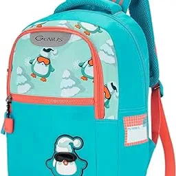 safari Genius Penguin 23L Kids Printed Backpack, 2 Compartments, Bottle Holder, Front Pocket, School Bag for Boys and Girls, Bag for Kids, Hidden Pocket-picture-45