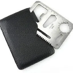 Stainless Steel Multi-Purpose 11 In 1 Credit Card Size Wallet Ninja Pocket Tool- Small Silver, Bottle Opener-image-58