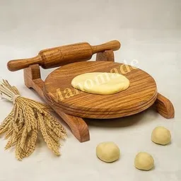 Wooden Chakla Belan with Stand | Rolling Pin & Board Set | Sheesham Wood | Chapati Maker | Roti Maker | Chakla 10 in & Belan 11 in-picture-14