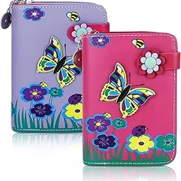 nfi essentials Pack of 2 Small Wallet for Women, PU Leather Printed Mini Zipper Wallet for Girls, Credit Card Holder Organizer Coin Purse for Girls-picture-13