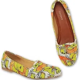 kanvas Printed Loafers for Women - Comfortable Casual Slip On Shoes - Raw Silk - Stylish Fashion Moccasins for Casual Wear - Lightweight - Pattachitra Art Designed Footwear-picture-38
