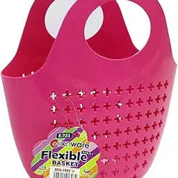 Elianware brand - BPA FREE Plastic Flexible Storage Basket with Handle,Size :L230xW130xH255mm, E-723-image-48