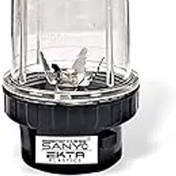 Big Bullet Jar for Mixer Grinder (530 ML) with Gym Sipper Cap ABS Transparent Plastic Mixer Juicer Jar, Black image 1