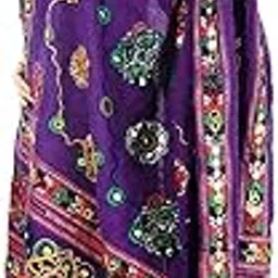 kalpit creations Women's Embroidery Mirror Work Multi-Colour Kutch Work Cotton Dupatta Chakachak-picture-27